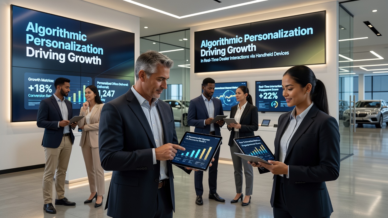 Tablet screen showing real-time dealer adjustments based on algorithmic recommendations