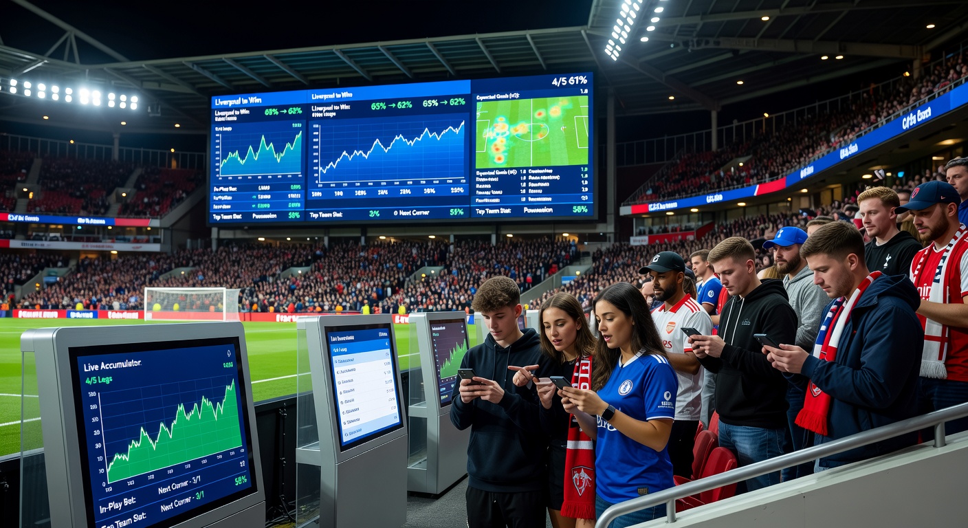 Close-up of a trader's screen showing AI-predicted odds graphs for an ongoing cricket test match, with live data streams updating in real time
