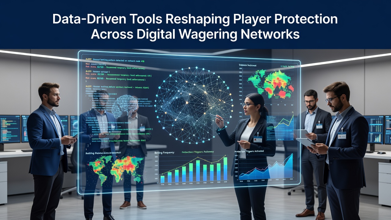 Dashboard showing real-time behavioral analytics and risk indicators used by digital wagering operators to monitor player activity