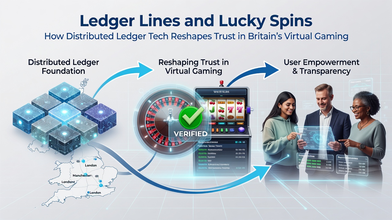 Digital representation of secure ledger entries overlaid on slot machine reels
