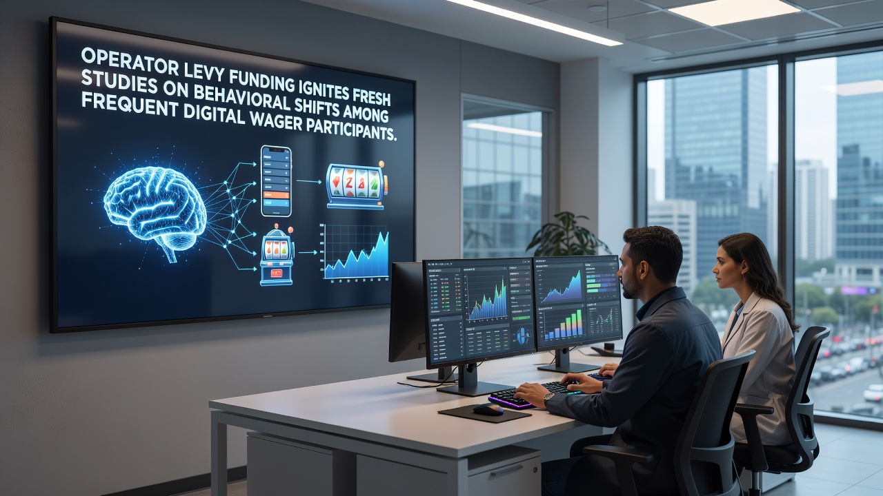 Data visualization screens showing trends in digital wagering behavior from recent levy-funded studies