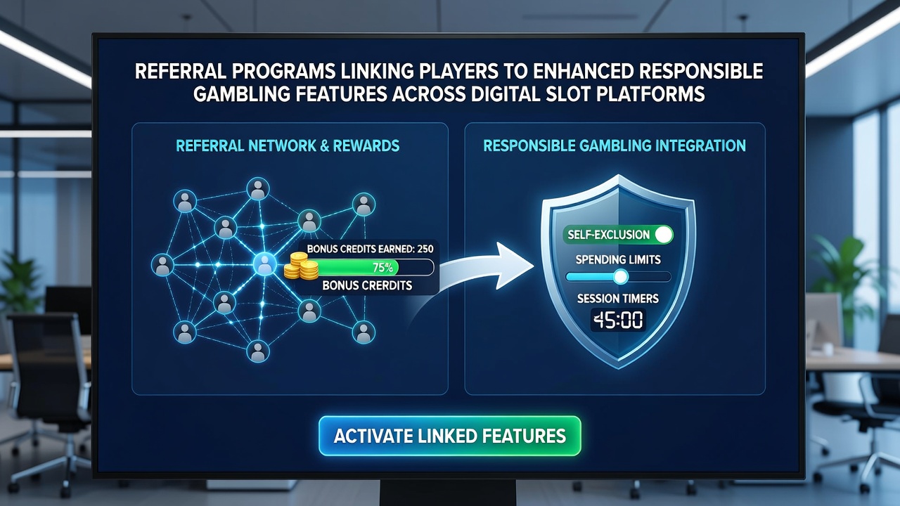 Analytics dashboard highlighting referral conversion rates alongside responsible gambling feature usage