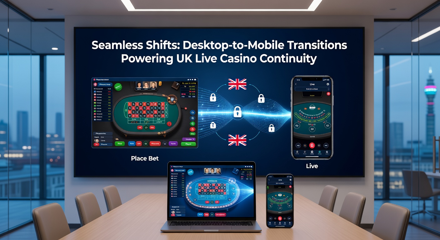 Close-up of a live baccarat table streamed on both desktop and mobile screens side-by-side, demonstrating identical game states and dealer visibility during a seamless device switch