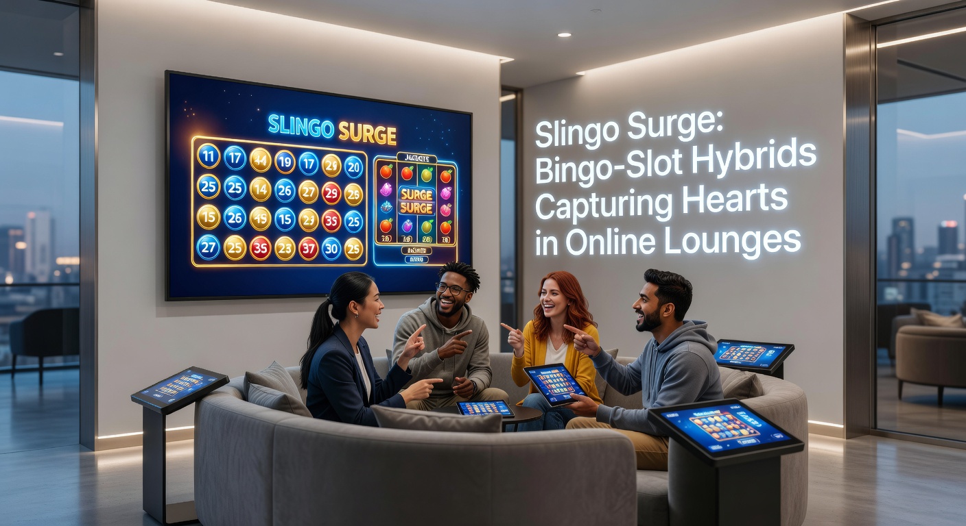 Vibrant Slingo game screen showing spinning reels blended with a bingo card, colorful gems and multipliers exploding in action