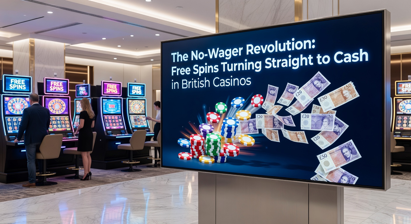 Vibrant slot machine display showing free spins converting directly to cash payouts in a modern British online casino interface